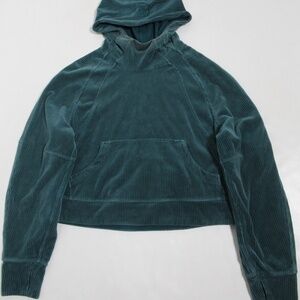 Lululemon Women's Scuba Oversized Hoodie *Velvet Cord Storm Teal Size XS/S